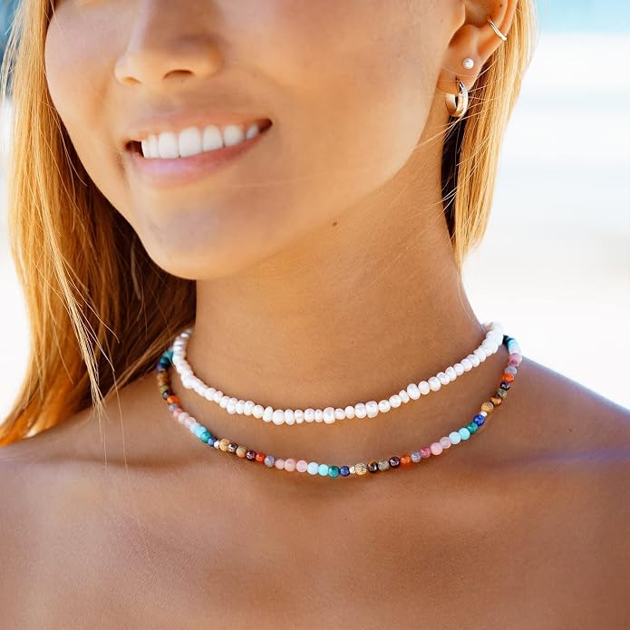 Lotus and Luna 7 Chakra Necklace for Women - Healing Crystal Necklace with Genuine Stones (Master Healer) to Bring Balance and Healing to Mind and Body - Handmade Jewelry Gift
