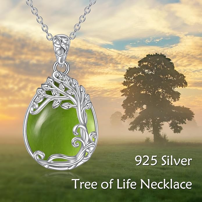 YAFEINI 925 Sterling Silver Moonstone Necklace Filigree Teardrop Pendant Necklace Jewelry for Women Girls