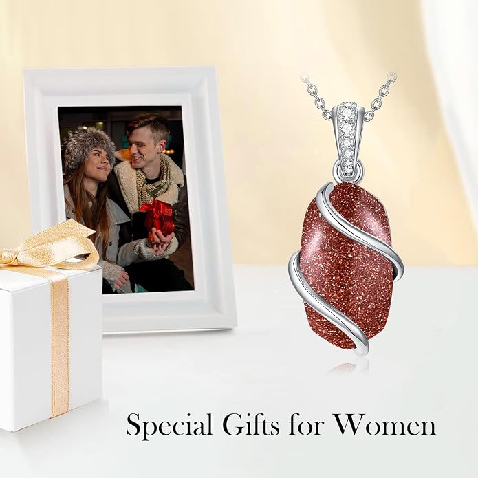 HPQQ Necklace for Women 925 Sterling Silver Dainty Gemstone Pendant Fine Jewelry Birthday Mothers Day Gifts for Mom Wife Her