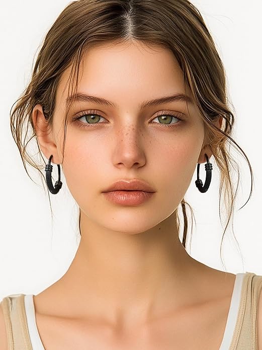 PROSTEEL 30/40/60/80/100mm Chunky Hoop Earrings For Women Gold Plated/Black Stainless Steel Hoops Earrings Statement Jewelry