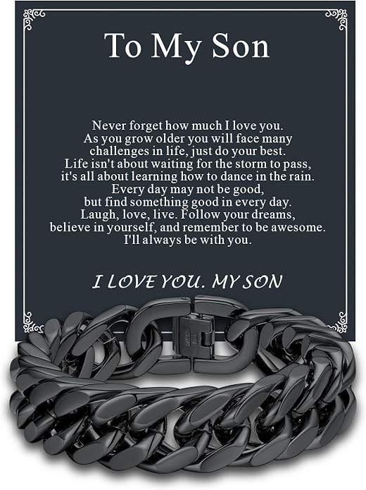 Supcare Unique Anniversary Birthday Valentines Fathers Day Stainless Steel Cuban Link Bracelets for Men Him, To My Man Dad Husband Love Always Remember Wrist Chain Bracelet Jewelry Gifts