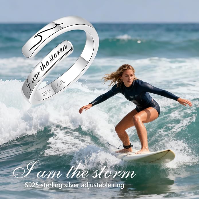 Silver Adjustable Ring Inspirational Jewelry S925 Sterling Wrap Open Ring for Women