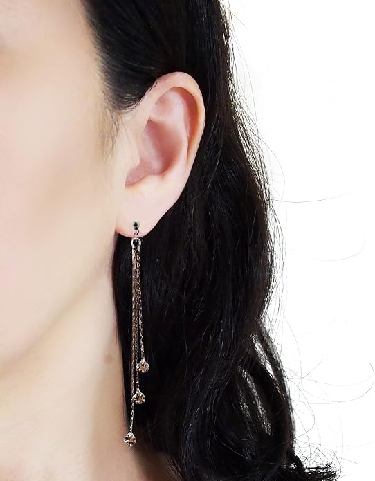 Dangle Silver Invisible Clip On Earrings for Women Not Pierced Gold Crystal Rhinestone Comfortable Hoop Fringe Long Chain Clip On Earrings