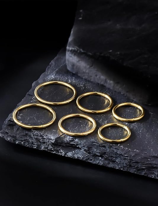 20G 18G 16G 14G 12G 10G 8G 6G 4G 2G Nose Rings Hoops 316l Surgical Steel Clicker Septum Lip Ring Tragus Helix Daith Rook Conch Snug Cartilage Lobe Earrings Hoop Piercing Jewelry For Women Men