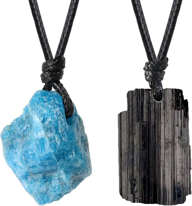 Natural Raw Crystal Necklace for Women Irregular Stone Necklaces Spiritual Gemstone Pendant with Adjustable Rope