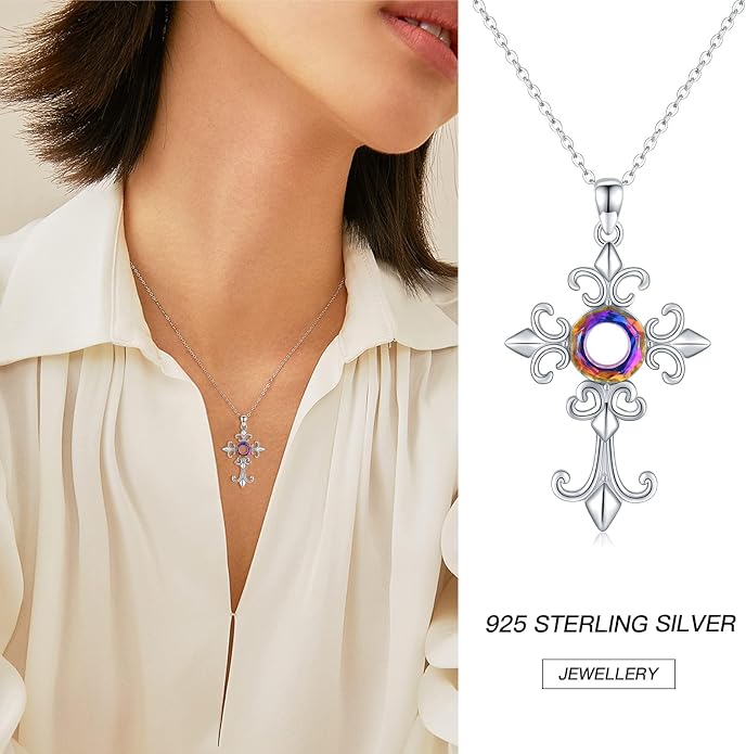 925 Sterling Silver Necklace for Men Viking Rune/Odin God/St Michael/Thors Hammer/Wolf/Celtic Knot/Religious Cross Jewelry Gifts for Men