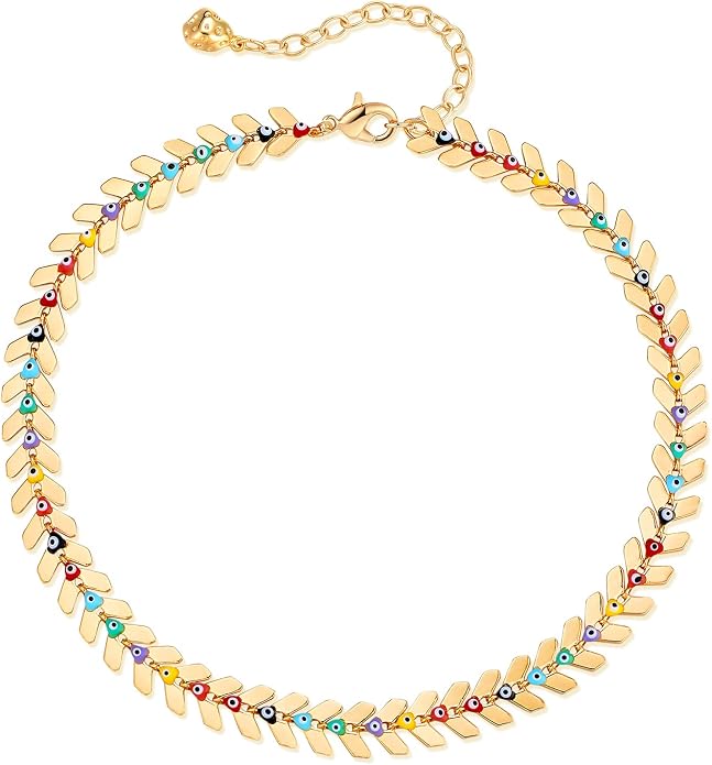 MEVECCO Anklet for Women Gold Chain 14K Gold Plated Dainty Boho Beach Summer Simple Foot Jewelry Ankle Bracelet