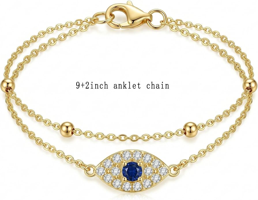 Evil Eye Anklet Bracelets 18k Golden Plated Evil Eye Anklet for Women Jewelry Gifts