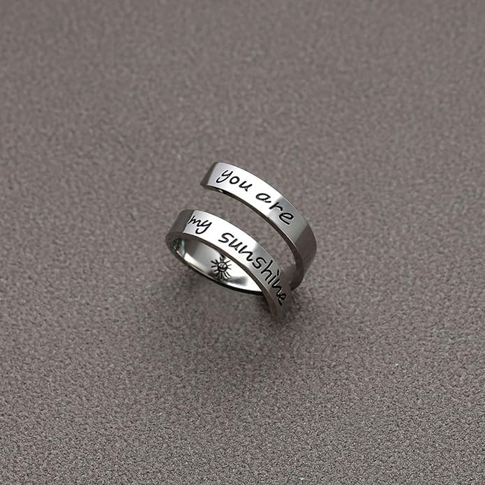 Inspirational Rings for Women Statement Stainless Steel Spiral Wrap Twist Ring Encouragement Personalized Jewelry Birthday Gifts