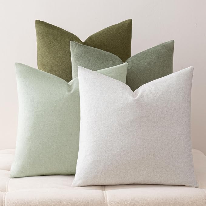 a moment Waterproof Throw Pillow Covers Set of 4,18x18 Inch Outdoor Stain Resistant Pet Friendly Pillowcases Cushion Covers for Patio Sofa and Living Room,Forest Oasis