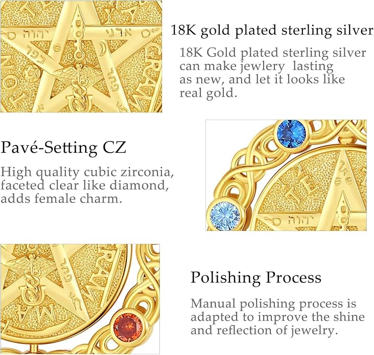 AEONSLOVE Tetragrammaton De Plata 925 Sterling Silver Tetragrammaton Necklace/Metatron Cube Pendant Amuleto De Proteccion Gifts for Women Men