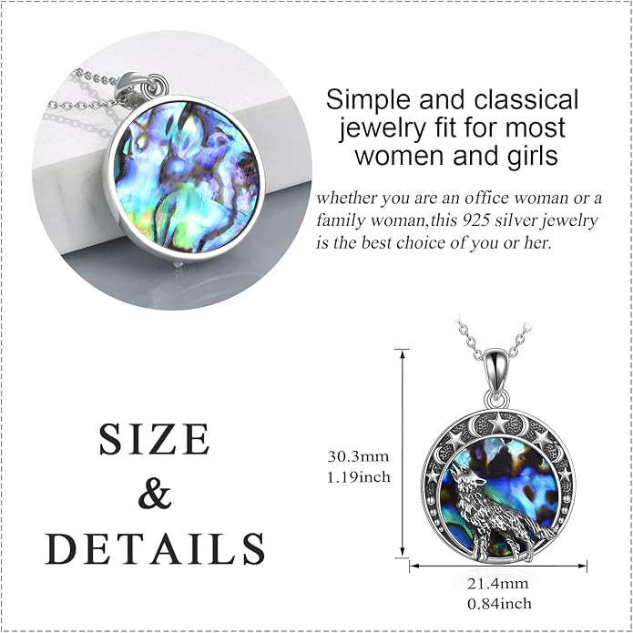 LUHE Sterling Silver Dragon/Wolf/Phoenix/Hummingbird/Horse/Unicorn Religious Pendant Necklace for Women Oxidized vintage Celtics Necklace Jewelry Christmas Gifts