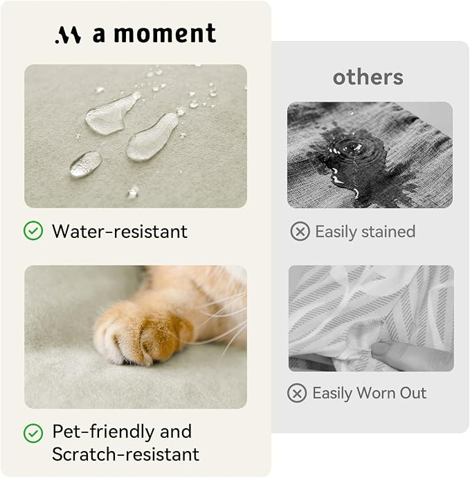 a moment Waterproof Throw Pillow Covers Set of 4,16x16 Inch Outdoor Stain Resistant Pet Friendly Pillowcases Cushion Covers for Patio Sofa and Living Room,Seaside Mist