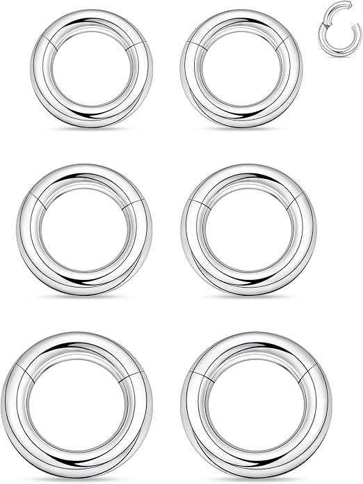 20G 18G 16G 14G 12G 10G 8G 6G 4G 2G Nose Rings Hoops 316l Surgical Steel Clicker Septum Lip Ring Tragus Helix Daith Rook Conch Snug Cartilage Lobe Earrings Hoop Piercing Jewelry For Women Men