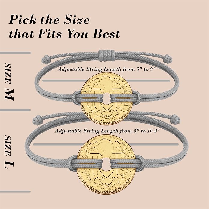 HOBBY OF KINGS Good Luck Coin Bracelet | 18k Gold Plated Wristband | Handmade Jewelry for Collectors and History Lovers
