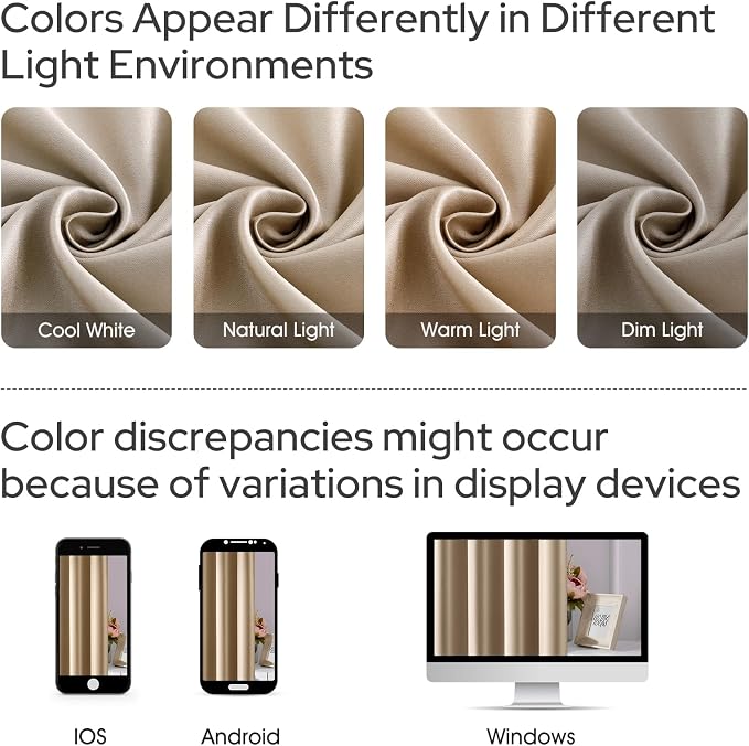 HOMEIDEAS 2 Panels Beige Faux Silk Blackout Luxury Curtains, 52 X 108 Inch Champagne Gold Room Darkening Satin Thermal Insulated Vintage Window Drapes for Bedroom Decor, Indoor, Living Room