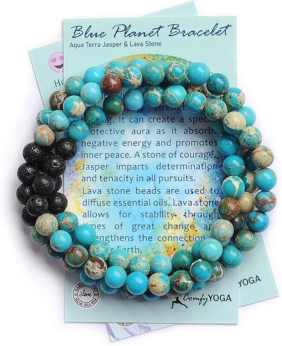 Comfy Yoga - Essential Oil Bracelet - Aromatherapy Bracelet - Lava Stone Bracelet or Necklace - Handmade Yoga Jewelry - Oil Diffuser Wrap Bracelet - Gift for Women