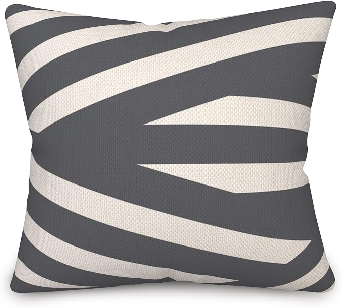 4 Pcs/Set Geometric Pillow Covers Boho Grey Winding Strips Circle Mid Century Geometry Stripes Minimalist Throw Pillow Covers for Home Sofa Couch Outdoor Decorative, 22"x22", Grey White