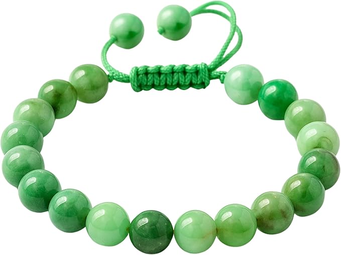 Amazing Gemstone Chrysoprase Premium Bracelet, Gifts for Men & Women - Protection Healing Crystal Bracelet - 8mm Gemstone Beaded Adjustable Bracelet, Pulseras para Hombres Mujer Stocking Stuffers