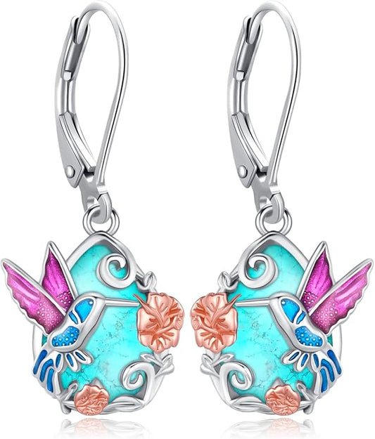 Tree of Life/Cat/Turtle/Butterfly/Flower/Celtic/Turquoise/Moonstone Dangle Earrings for Women Sterling Silver Cute Animals Drop Earrings Jewelry Gifts
