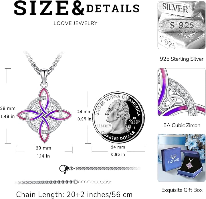 Pentagram/Celtic Knot/Witches Knot/Santa Muerte/Triple Moon Goddess/Baphomet/Hecate Necklace Sterling Silver Magic Wiccan Amulet Pagan Jewelry for Women Men