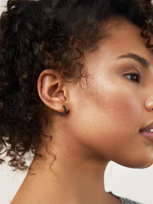Silvora Sterling Silver Hoop Earrings for Women, Small Hoops 14K Gold Plated/925 Silver/Rose Gold/Black, Hypoallergenic Huggie Lightweight Cartilage Sleeper Earrings 8/10/12/14/16/18/20mm