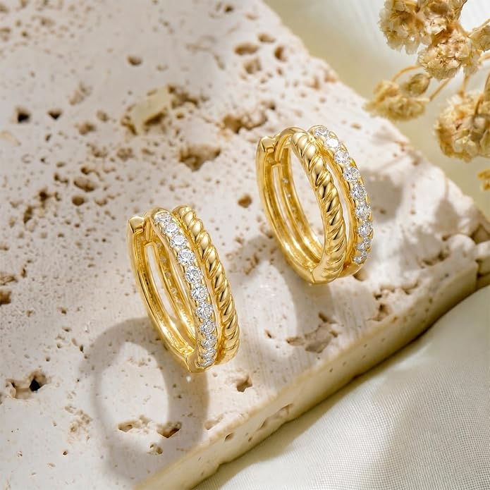 Gold Dainty Hoop Earrings for Women Hypoallergenic Lightweight 14K Gold Huggie Earrings Jewelry Valentines Day Gifts for Wife Girlfriend Her