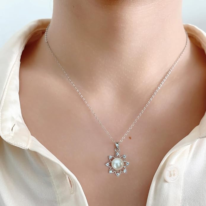 Granddaughter Necklace - Granddaughter Gifts from Grandma, Graduation Gifts for Her, Birthday Christmas Confirmation Wedding Keepsake Jewelry gifts for Granddaughter Teen Girls, Sterling Silver Freshwater Pearl Necklace