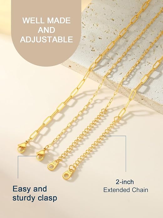 ChainsPro Stainless Steel Waterproof Anklet for Women, Adjustable Non Tarnish Layered Anklets, Trendy Dainty Cuban Link Ankle Bracelet Beach Jewelry Gifts for Swimming & Daily Wear (8.5+2 inches)