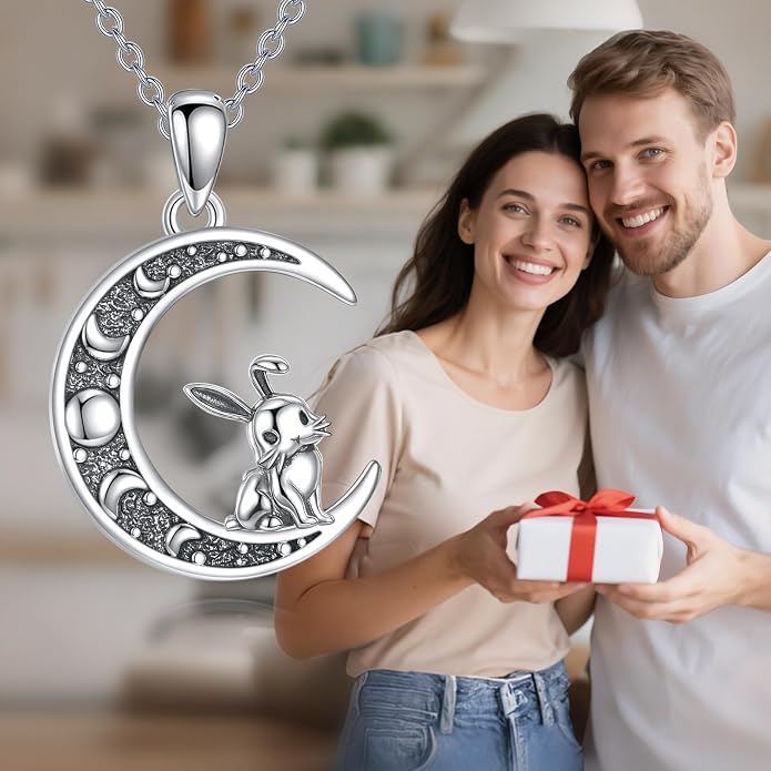 Sun and Moon Necklace 925 Sterling Silver Sun Moon Pendant Gemstone Jewelry Gifts for Women