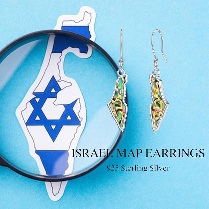PELOVNY Abalone/Turquoise/Black Onyx/Lapis Lazuli/Axolotl/Bee/Dragonfly/Sun/Cross/Sword/Wolf/Map/Golf Earrings S925 Sterling Silver Dangle Earring Teardrop Jewelry for Women Birthday Christmas Gifts