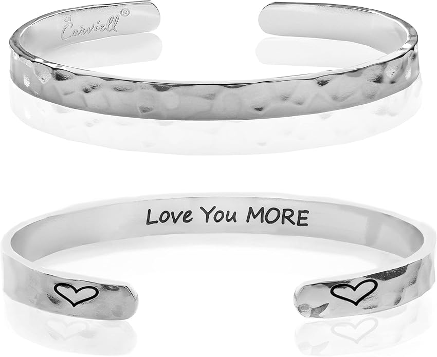 Carviell Bracelet - Gifts for Women – Inspirational, Friendship, Love, Mom, Daughter, Sister, Christian, Graduation, Memorial & Wedding Gifts – 100+ Phrases – Stainless Steel, Gift-Ready