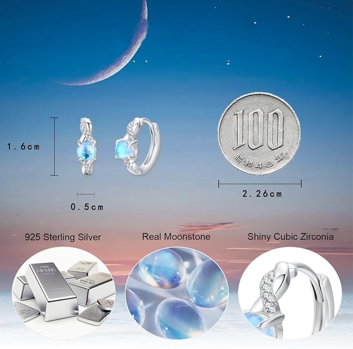 KiiKii Opal Hoop Earrings for Women 925 Sterling Silver 15mm Twisted Huggie Earrings Opal Jewelry Gifts for Birthday Anniversary Christmas