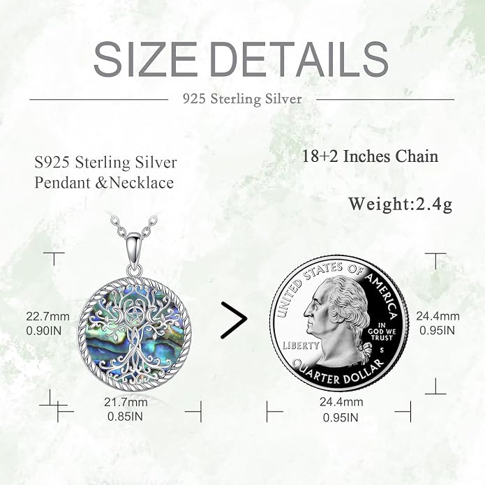 POPLYKE Tree of Life Necklace for Women Sterling Silver Celtic Knot Family Tree With Blue/Purple/Volcano Crystal Irish Gifts for Mom Wife Birthday Christmas