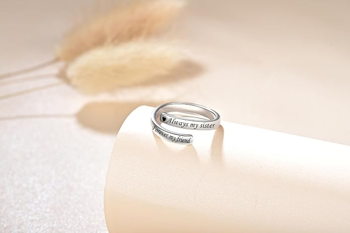 Silver Adjustable Ring Inspirational Jewelry S925 Sterling Wrap Open Ring for Women