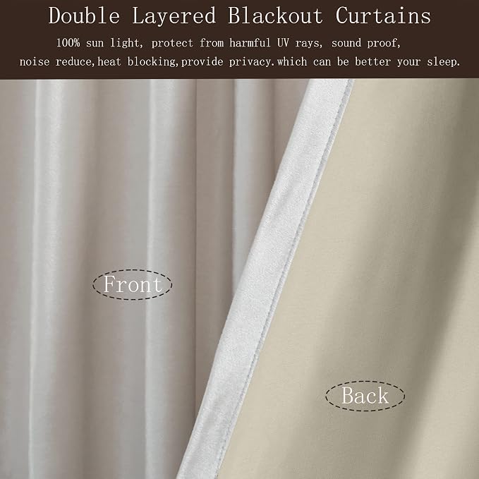 100% Blackout Ivory Off White Velvet Curtains 90 inch Long for Living Room,Set of 2 Panels Liner Rod Pocket Back Tab Thermal Window Drapes Room Darkening Heavy Decorative Curtains for Bedroom