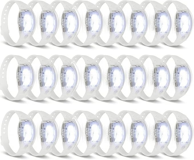 100 Pcs LED Bracelets Sound Activated Light Up Bracelets, Flashing LED Strobe Music Control Light Up Bracelets with Adjustable Buckle for Wedding, Carnival Parades,Concerts, Evening Ice-Skating Parties
