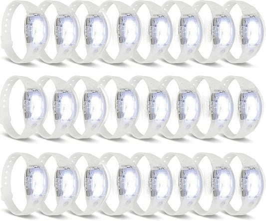 100 Pcs LED Bracelets Sound Activated Light Up Bracelets, Flashing LED Strobe Music Control Light Up Bracelets with Adjustable Buckle for Wedding, Carnival Parades,Concerts, Evening Ice-Skating Parties