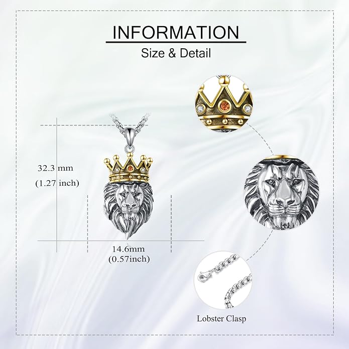 Lion/Anchor/Yggdrasil/Empty Tomb Pendant Necklace Stainless Steel 22+2 Chain Jewelry For Men Father Women Unisex