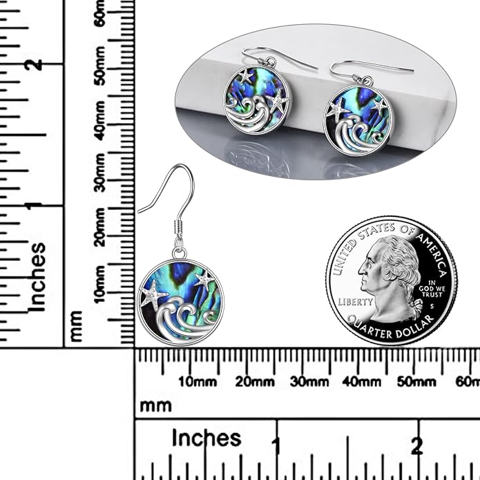 Beach Starfish Earrings for Women Sterling Silver Starfish Jewelry Gifts