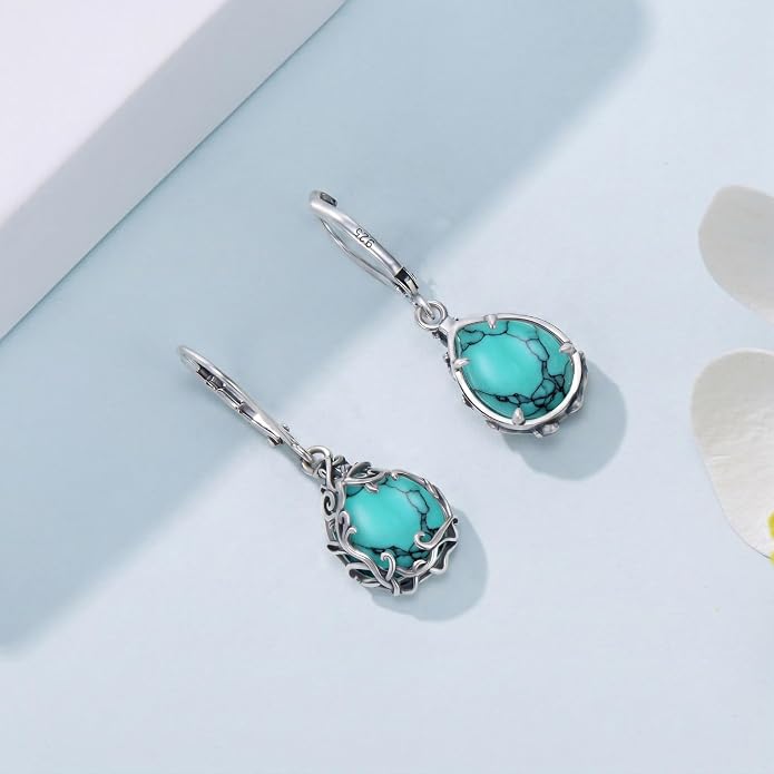 Butterfly/Fan/Mermaid Tail/Dragonfly/Celtic/Moonstone/Black Onyx/Moss Agate Teardrop Drop Dangle Earrings Jewelry Gifts for Women Mom Wife