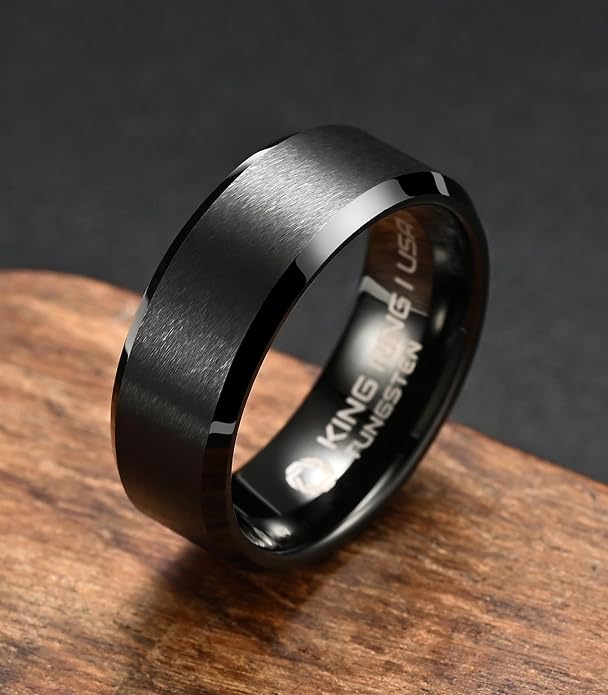 King Ring Tungsten 4/6/8/10mm Rings – Super Polished Matt Finish Tungsten Rings – Designed in USA
