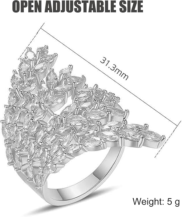 18K Gold Plated Rings for Women and Teen Girls Non Tarnish Cubic Zirconia Fidget Ring Butterfly/Snake/Mesh/Cross/Crown Knuckle Ring Open Adjustable Statement Stacking Chunky Rings
