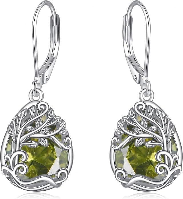 Teardrop Tree of Life/Filigree Earrings for Women Dangle Leverback Earrings Jewelry Gift Anniversary For Her