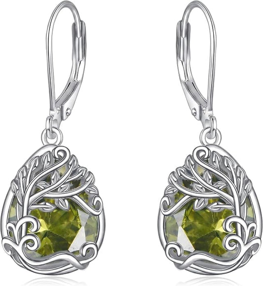 Teardrop Tree of Life/Filigree Earrings for Women Dangle Leverback Earrings Jewelry Gift Anniversary For Her