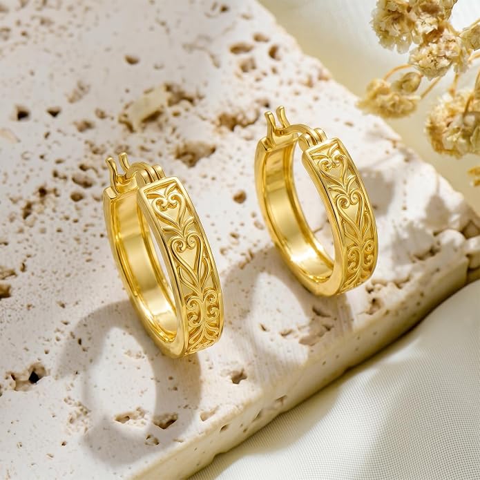 Gold Dainty Hoop Earrings for Women Hypoallergenic Lightweight 14K Gold Huggie Earrings Jewelry Valentines Day Gifts for Wife Girlfriend Her