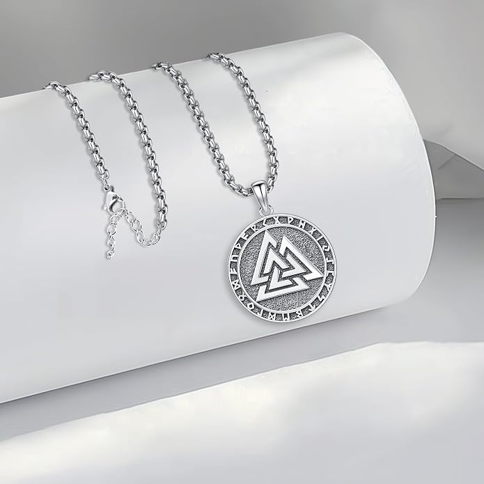Thors Hammer Necklace/Viking Tree of Life/Valknut/Vegvisir/Triskelion/Sword/Spear Point Arrowhead/Urn Necklace for Ashes/Compass Necklace 925 Sterling Silver Amulet Jewelry for Men Women