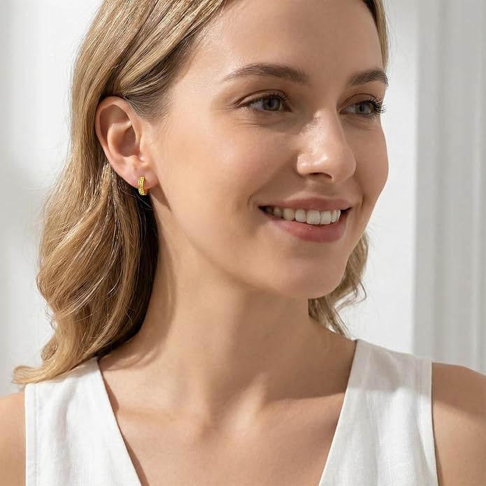 Gold Dainty Hoop Earrings for Women Hypoallergenic Lightweight 14K Gold Huggie Earrings Jewelry Valentines Day Gifts for Wife Girlfriend Her