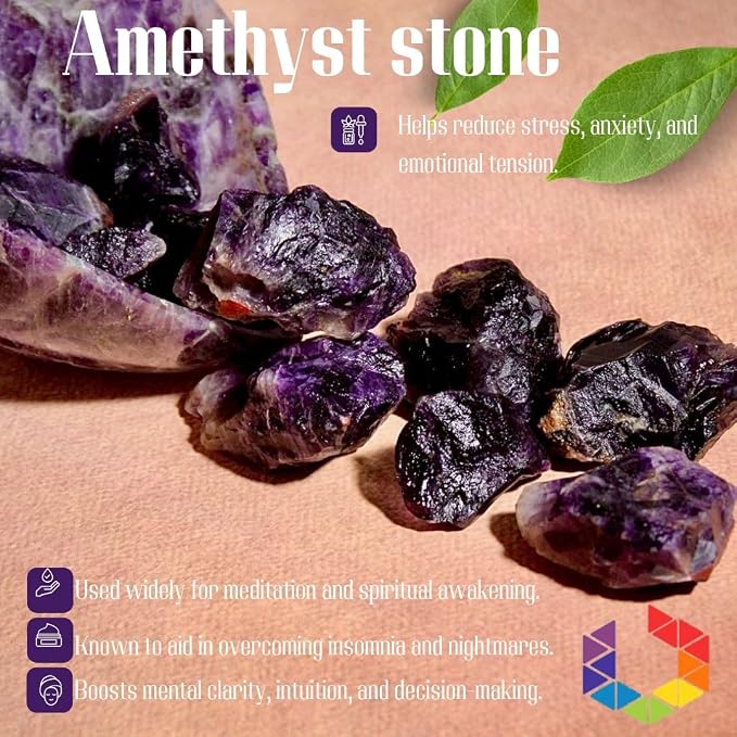 Large 1.25-2.0” Natural Amethyst Raw Crystals Stones for Meditation, Chakra, Reiki, Crystal Grid, Energy Work, Wire Wrapping, Tumbling & Spiritual Home Decor