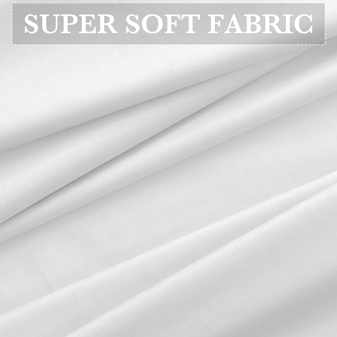 RYB HOME 100% Blackout White Velvet Curtains for Bedroom, Back Tab and Rod Pocket Thermal Insulated Room Darkening Curtains for Living Room Nursery, White, 52W x 108L, 2 Panels